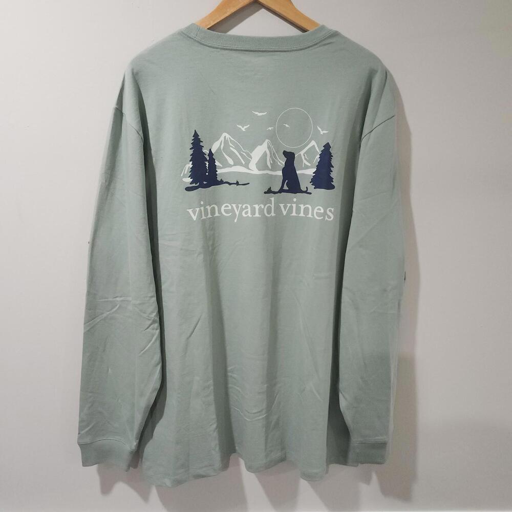 NWT Vineyard Vines Long Sleeve Pocket T Shirt Mountain Dog Mens XXL Outdoor - Picture 5 of 7